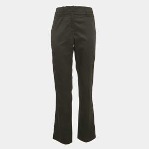 Pre Owned Weekend Max Mara Black Gabardine Wide Trouser L