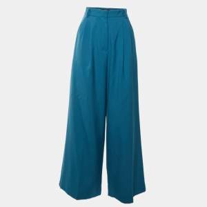 Pre Owned بنطلون ويك إند ماكس مارا صوفي أزرق مستقيم الساق مقاس صغير