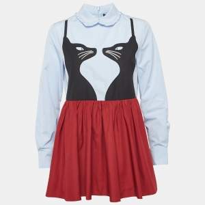 Pre Owned Weekend Max Mara Multicolour Cotton Chatmise Blouse M