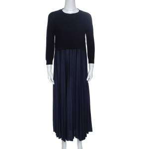 Weekend Max Mara Navy Blue Cropped Sweater and Dress Set M