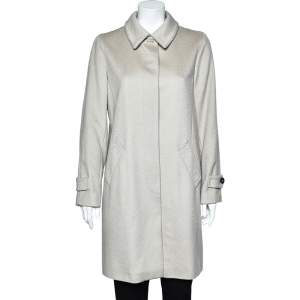 Weekend Max Mara Beige Cashmere & Wool Button Front Coat L