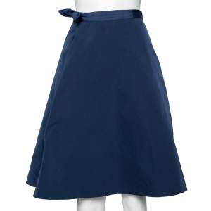 Weekend Max Mara Navy Blue Taffeta Bow Detailed Skirt M