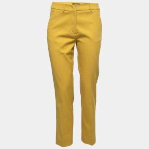 Weekend Max Mara Yellow Cotton Tapered Leg Trousers M