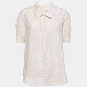 Weekend Max Mara White Striped Cotton Button Front Shirt S
