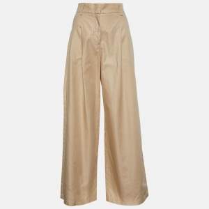Weekend Max Mara Camel Brown Cotton Wide Leg Pants S