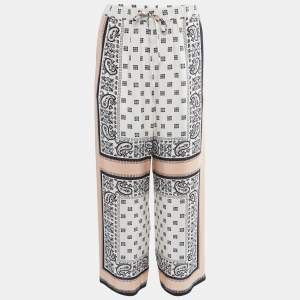 Weekend Max Mara Pink & Black Printed Silk Pants S