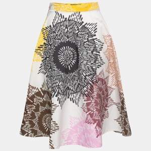 Weekend Max Mara Multicolor Printed Cotton A Line Skirt M