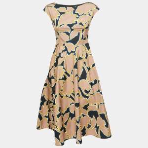 Weekend Max Mara Multicolor Floral Print Cotton Sleeveless Midi Dress XS