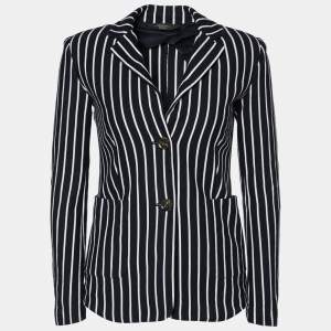 Weekend Max Mara Black Striped Cotton Knit Blazer XS