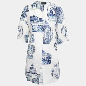 Weekend Max Mara White/Blue Printed Cotton Jacket XS