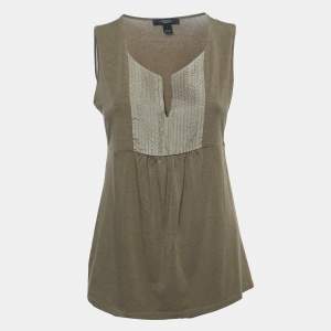 Weekend Max Mara Brown Knit Sleeveless A-Line Top L
