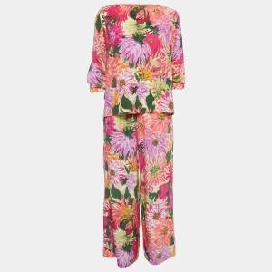 Weekend Max Mara Multicolor Floral Print Silk Vorra Pant Top Set M