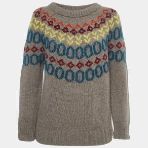 Weekend Max Mara Grey patterned Wool Sweater M