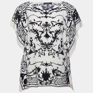 Weekend Max Mara Cream Printed Silk Kaftan Top M