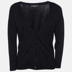 Weekend Max Mara Black Knit Button Front Cardigan S