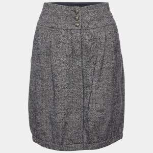 Weekend Max Mara Grey Zig Zag Wool Knee Length Skirt S