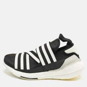 Pre Owned Adidas Y-3 Black/White Fabric Ultra Boost 22 Sneakers Size 38