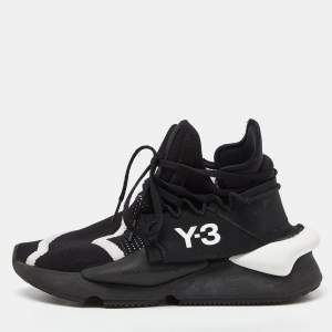 Y-3 Black Knit Fabric  Cloth Low Trainers  Sneakers Size 39.5