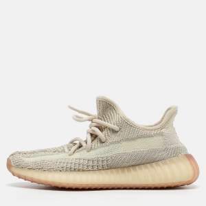 Yeezy x adidas Knit Fabric Boost 350 V2 "Flax" Sneakers Size 37 1/3