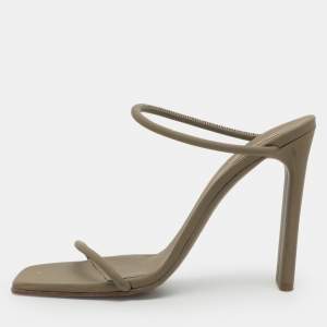 مملوكة مسبقًا Yeezy Season 6 Size 37.5 Green Leather Slide Sandal