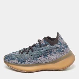 Pre Owned Yeezy x Adidas Blue Knit Fabric Boost 380 Covellite Sneakers Size 39 1/3