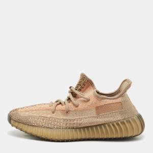 Yeezy x Adidas Brown Knit Fabric Boost 350 V2 Sand Taupe Sneakers Size 40 2/3