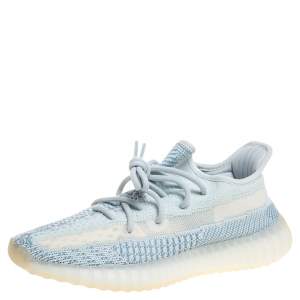Yeezy x Adidas Blue/White Cotton Knit Boost 350 V2 'Cloud White' Sneakers Size 37
