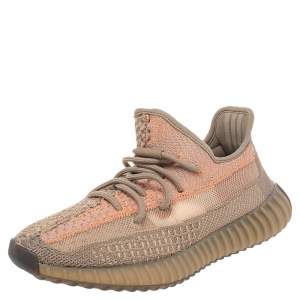 Pre Owned Yeezy x Adidas Beige Knit Fabric Boost 350 V2 Sand Taupe Sneakers Size 40 2/3