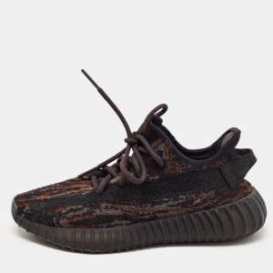 Yeezy x Adidas Black/Brown Knit Fabric Boost 350 V2 MX Rock Sneakers Size 38