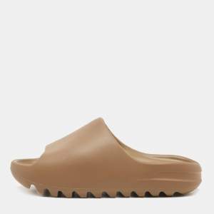 Yeezy x Adidas Brown Rubber Ochre Flat Slides Size 38