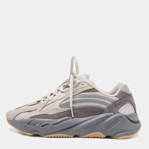 Pre Owned Yeezy x Adidas Grey Suede and Fabric Boost 700 V2 Tephra Sneakers Size 40