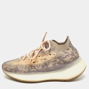 Pre Owned Yeezy x Adidas Grey/Beige Knit Fabric  Boost 380 Mist Sneakers Size 38