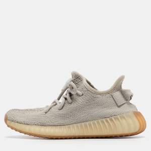 Yeezy x adidas Grey Knit Fabric Boost 350 V2 Sesame Sneakers Size 36