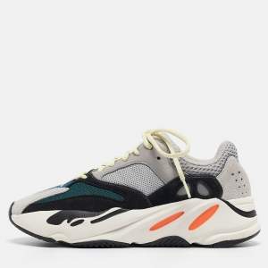 Pre Owned Yeezy x Adidas Multicolor Leather and Suede Boost 700 Wave Runner Sneakers Size 39 1/3