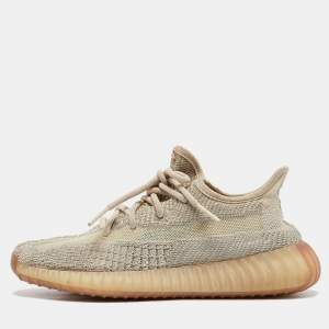 Yeezy x Adidas Pale Green Knit Fabric Boost 350 V2 Citrin (Non Reflective) Sneakers Size 37 1/3