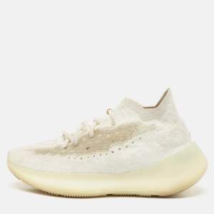 Yeezy x Adidas White Knit Fabric Boost 380 Calcite Glow Sneakers Size 39 1/3