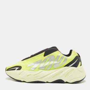 Yeezy x Adidas Neon Yellow/Black Nylon Boost 700 MNVN Phosphor Sneakers Size 38