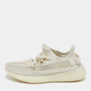 Yeezy x Adidas White Knit Fabric Boost 350 V2 Bone Sneakers Size 40