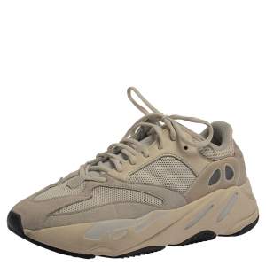 Pre Owned Yeezy x Adidas White Leather, Suede And Mesh Boost 700 Analog Sneakers Size 44