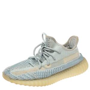 Pre Owned Yeezy x Adidas Blue/White Cotton Knit Boost 350 V2 Sneakers Size 39.5