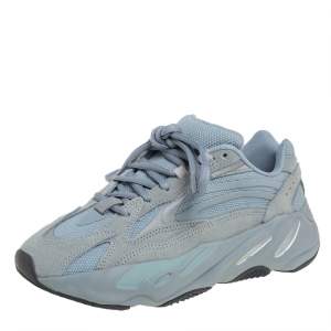 Pre Owned Yeezy x adidas Hospital Blue Mesh And Suede Boost 700 V2 Sneakers Size 37 1/3