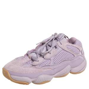 Pre Owned Yeezy x adidas Purple Mesh And Suede 500 Soft Vision Low Top Sneakers Size 38