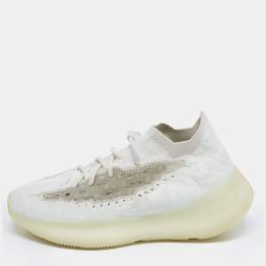 Yeezy x Adidas White Knit Fabric Boost 380 Calcite Glow Sneakers Size 40 2/3