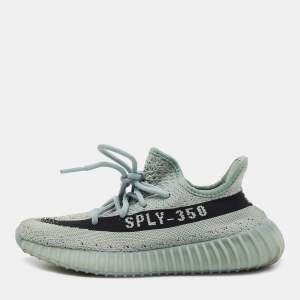 Yeezy x Adidas Light Green Knit Fabric Boost 350 V2 Jade Ash Sneakers Size 38