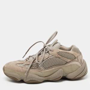 Pre Owned Yeezy x Adidas Grey Suede Yeezy 500 Sneakers Size 38 2/3