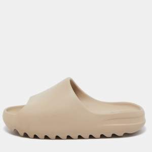 Pre Owned Yeezy x Adidas Beige Rubber 'Pure' Slide Sandals Size 37.5