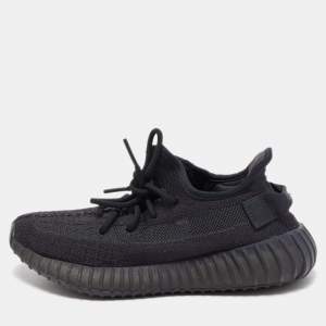 Yeezy x Adidas Black Knit Fabric Boost 350 V2 Onyx Sneakers Size 38