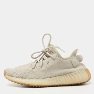 Yeezy x Adidas Grey Knit Fabric Boost 350 V2 Sesame Sneakers Size 38