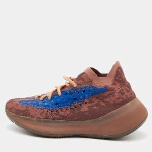 Pre Owned Yeezy x Adidas Multicolor Knit Fabric Boost 380 Azure Sneakers Size 39 1/3