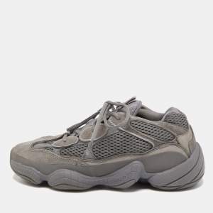 Pre Owned Yeezy x Adidas Grey Suede and Mesh Yeezy 500 Granite Sneakers Size 40